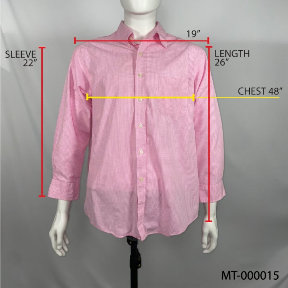 Club Room Regular Fit Performance Shirt Pink And White Size16 1/2 - 32-33 - Picture 10 of 10